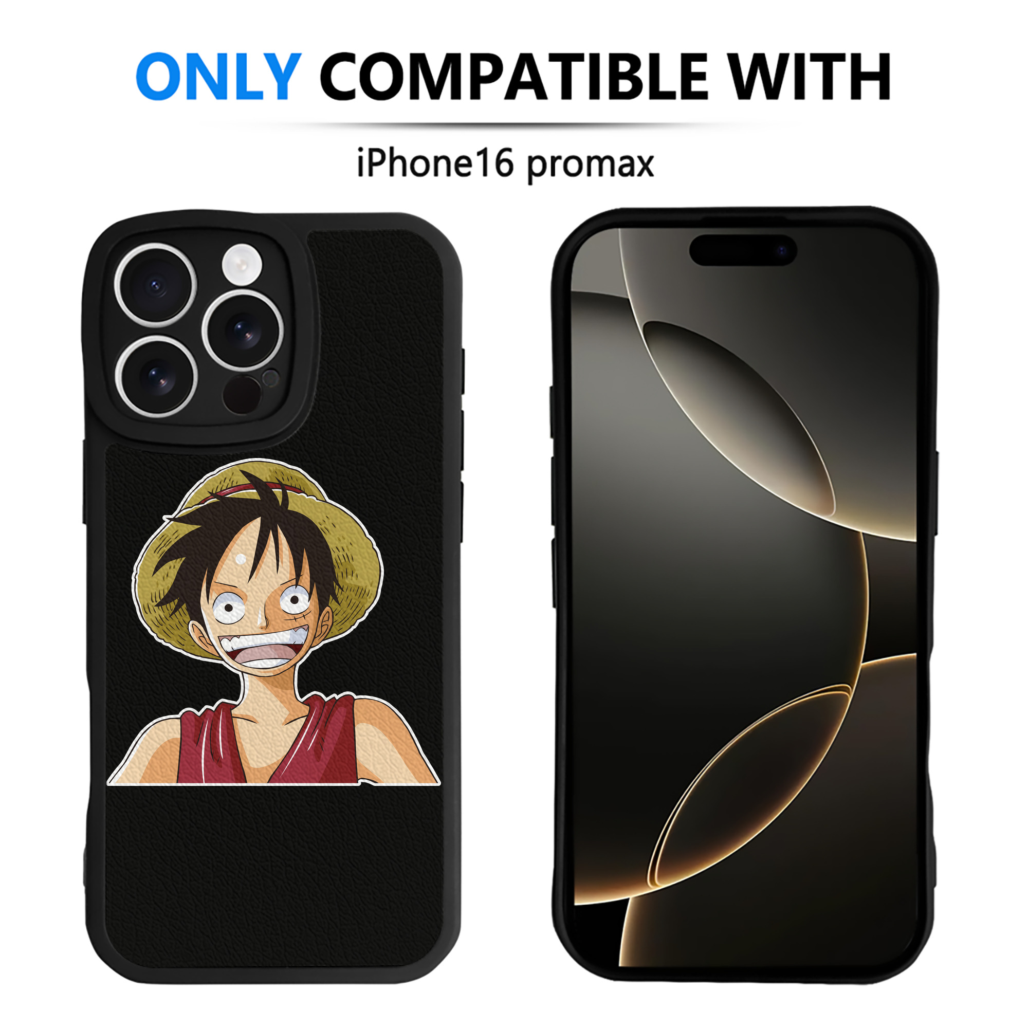 （画像用） ワンピース モンキー・D・ルフィ ONE PIECE Monkey D. Luffy 【iPhone 16シリーズ対応】シリコンスマホケース（レザー調） 材質：シリコン